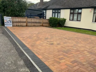 J & d paving orange and cream block paving 20 Essex