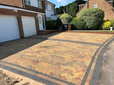 J & d paving orange and cream block paving 23 Essex