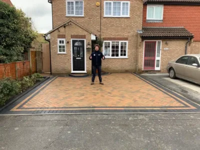 J & d paving orange and cream block paving 5 Essex