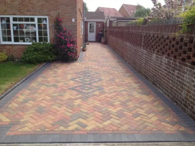 J & d paving orange and cream block paving 7 Essex