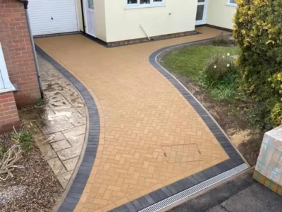 J & d paving orange and cream block paving 9 Essex